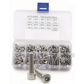 HS8081 340pcs M3 Socket Head Hex Stainless Screws Nut Assortment Kit