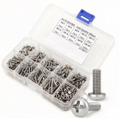 HS8082 340pcs M3 Socket Head Cross Stainless Screws Nut Assortment Kit