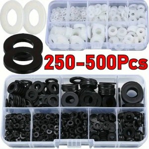 HS8123 250-500pcs Flat Nylon Washer Kit