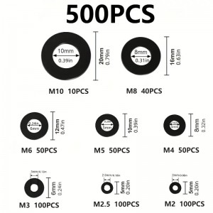 HS8123 250-500pcs Flat Nylon Washer Kit