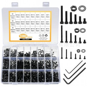 HS8212 M2 M3 M4 Stainless Steel Hex Socket Cap Head Screws Bolts Nuts Assortment Kit 1080pcs HS8212 M2 M3 M4 Stainless Steel Hex Socket Cap Head Screws Bolts Nuts Assortment Kit 1080pcs