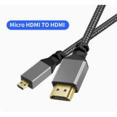 HS8333 Micro HDMI to HDMI braided 4K