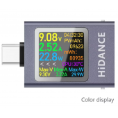 HS8405 HDC-085C DC 4.5-50V 0-12A PD3.1 Multi-function Digital Display DC Voltage Ammeter Power Meter