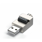 HS8424 Male USB2.0 Solderless Adapter Metal Case