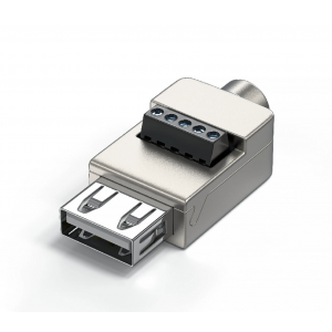 HS8425 Female USB2.0 Solderless Adapter Metal Case 