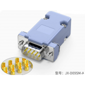 HS8436 Male/Female DB9 Solderless Adapter with case , Solid Gold-Plated