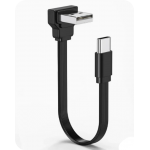 HS8446 USB to Type-C Male Flat Cable 10cm/20cm/50cm/100cm Down Bend