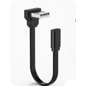 HS8451 USB to Type-C Female Flat Cable 10cm/20cm/50cm/100cm Down Bend