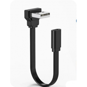 HS8451 USB to Type-C Female Flat Cable 10cm/20cm/50cm/100cm Down Bend HS8451 USB to Type-C Female Flat Cable 10cm/20cm/50cm/100cm Down Bend