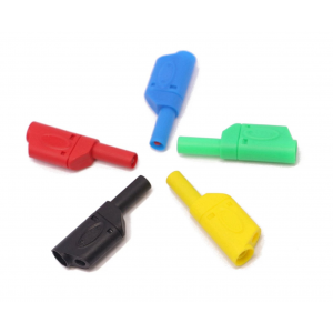 HS3437 10Pcs Fully Insulated Safety 4mm Male Stackable Banana Plug Connector