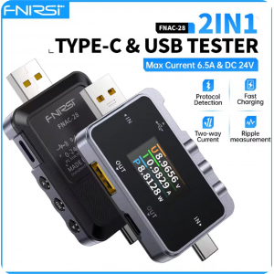 HS8601 FNIRSI FNAC-28 2 IN 1 Type-C USB Tester Digital Voltmeter Ammeter Amperimetor Voltage Current Meter Power Bank Charger Measure HS8601 FNIRSI FNAC-28 2 IN 1 Type-C USB Tester Digital Voltmeter Ammeter Amperimetor Voltage Current Meter Power Bank Charger Measure