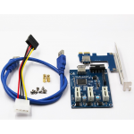 HS0349 PCI-E 1X Expansion Kit 1 to 3 Ports Switch Multiplier Hub Riser Card + USB Cable