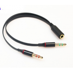 HS0478 3.5 mm stereo mini jack 1 Female to 2 Male